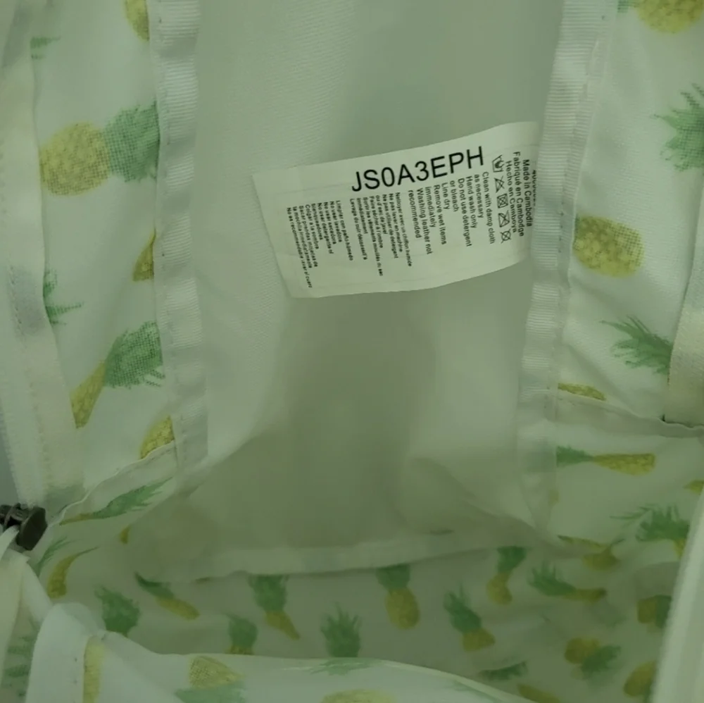Trans by Jansport‎ Mini Small Pineapple Print Backpack White