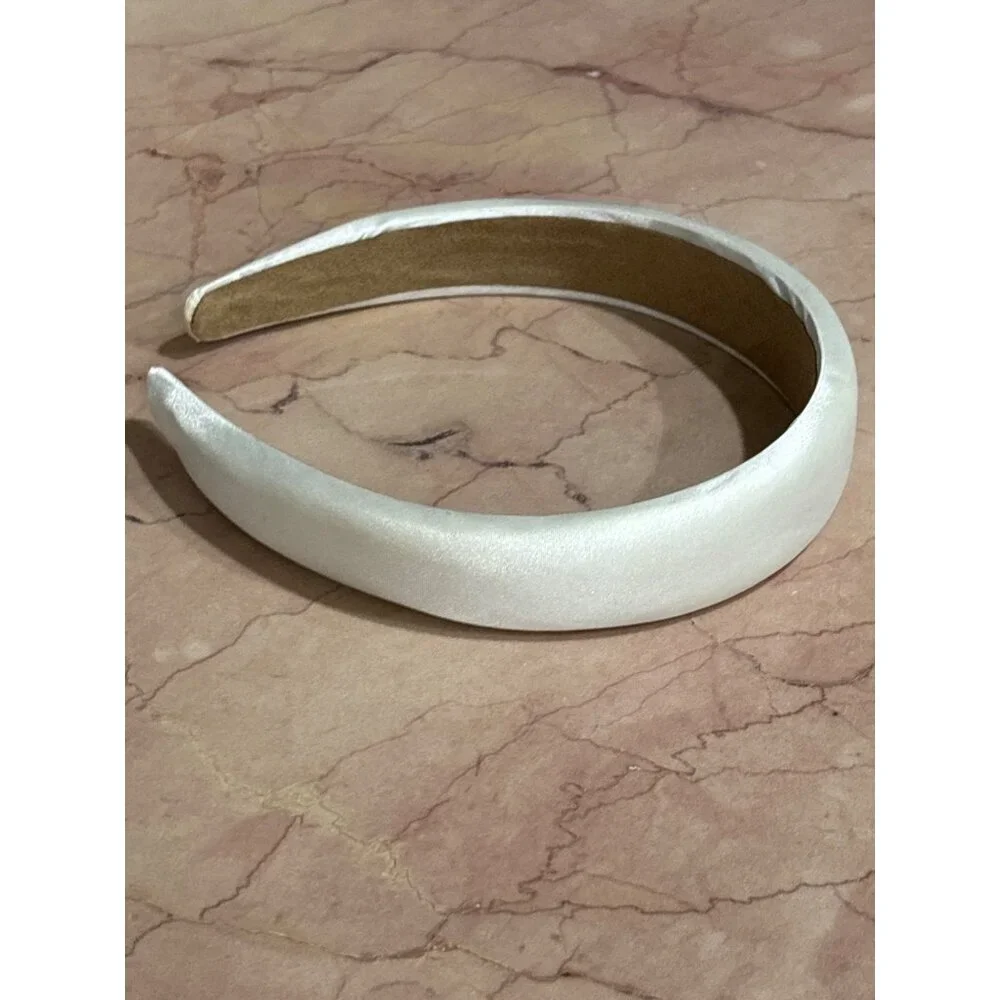 SHASHI Satin Headband in Blanche New Womens Hair Tie Head Wrap