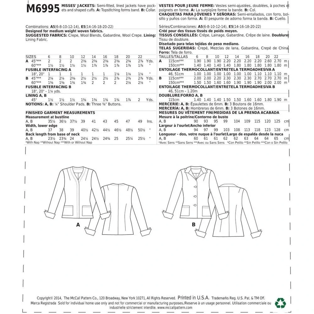 McCalls mccall sewing