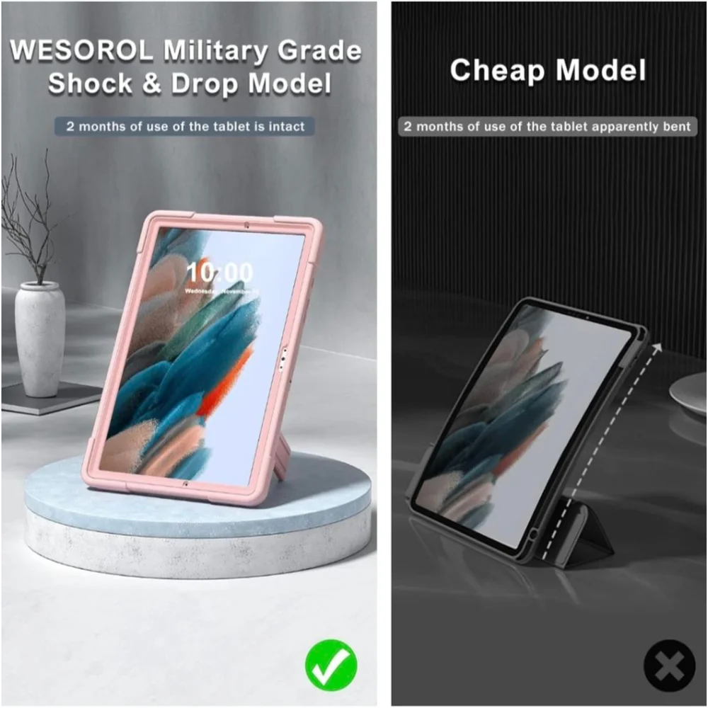 WESOROL Tablet Case, Pink,‎ 10.5 inch for Galaxy Tab A8