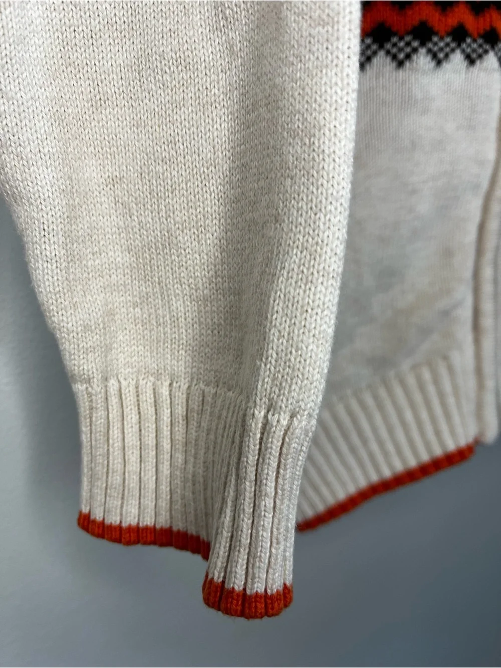 Gymboree Fair Isle Pumpkin Pattern Zip-Up Hooded Sweater - Orange Cream Kids 4T