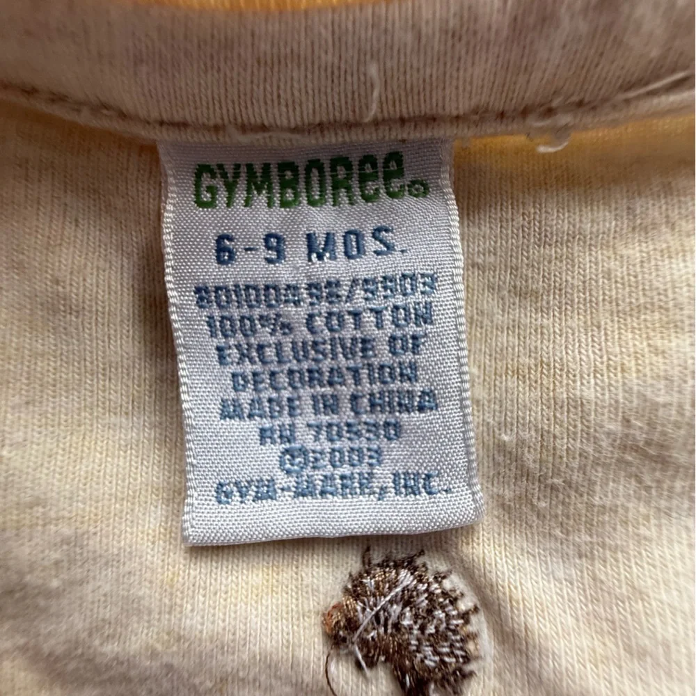Gymboree Baby Boy Hedgehog Beige/Tan Cotton long sleeve Onesie