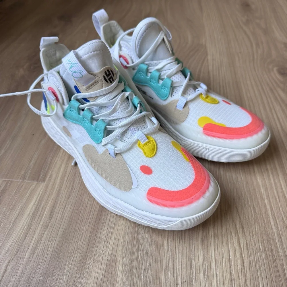 Adidas Harden Vol 5 Futurenatural Basketball Shoes Mens 6.5 White Multi FX8667