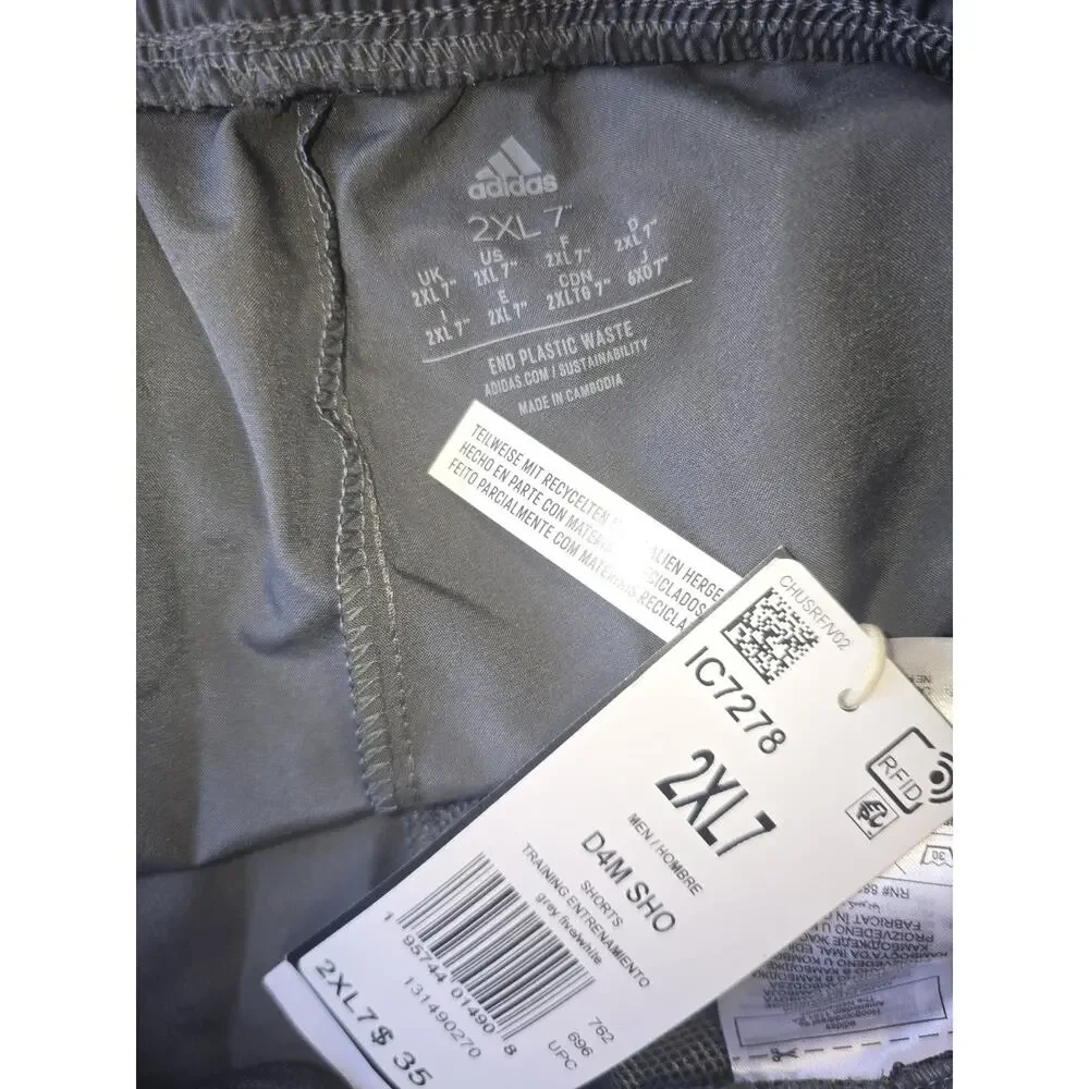 Copied - Adidas Mens Athletic Shorts Size 2XL Gray Stripe Zip Pockets 8410