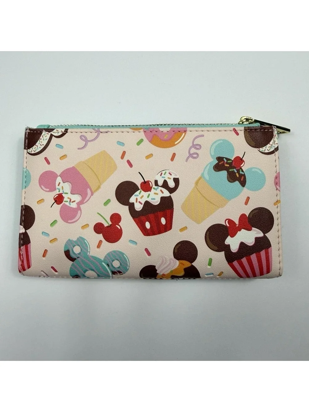 Loungefly Disney Sweet Treats Mickey Minnie Ice Cream Zip Around Wallet
