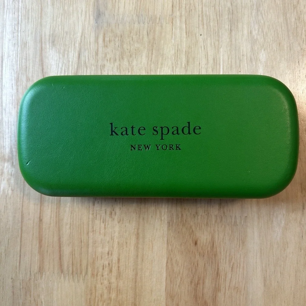 Kate Spade Glasses Case Green Black Hard Clamshell Sunglasses Eyeglass Eyewear