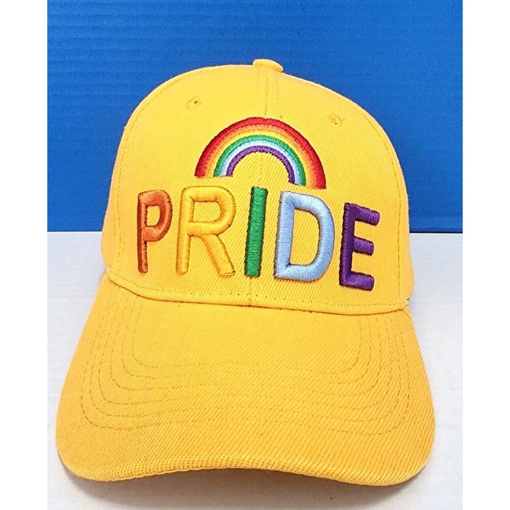 Pride Rainbow 3D Embroidered Adjustable Baseball Cap Hats One Size