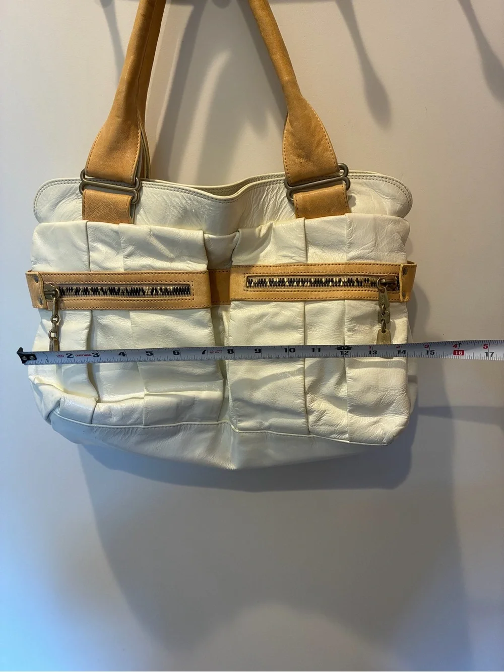 See By Chloé White and Tan Leather Satchel