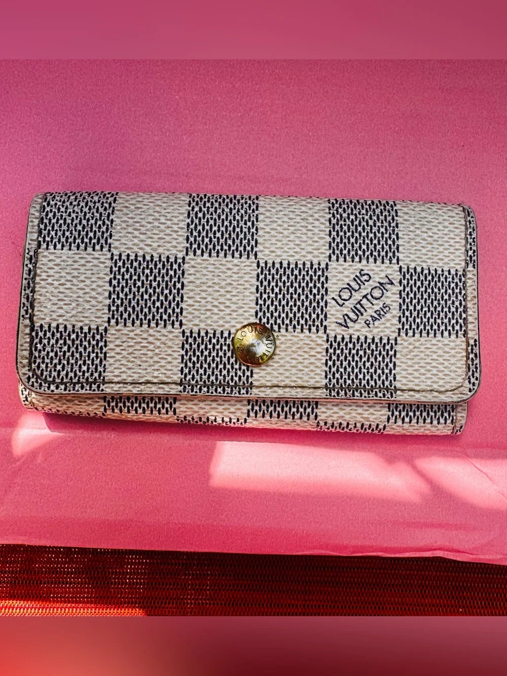 Louis Vuitton Damier Azur Multicles 4-Key Holder-Made in France- Vintage