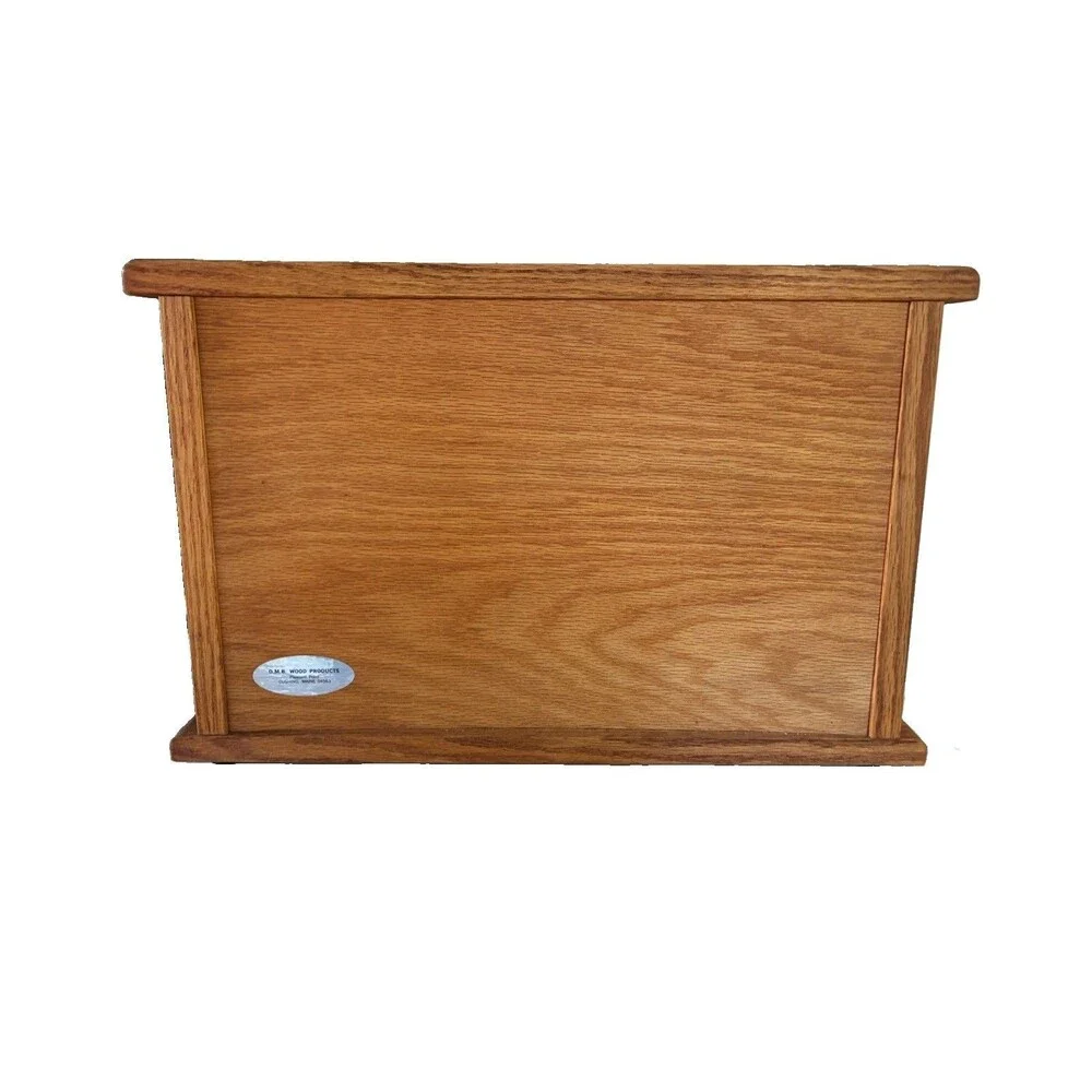 Vintage Oak Roll Top Wood Bread Bin, O.M.B. Wood Products
