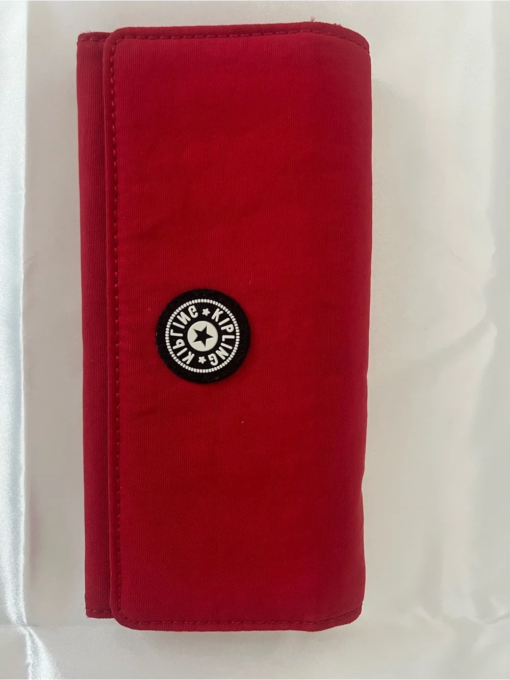 Kipling Red Nylon Large Trifold Organizer Wallet