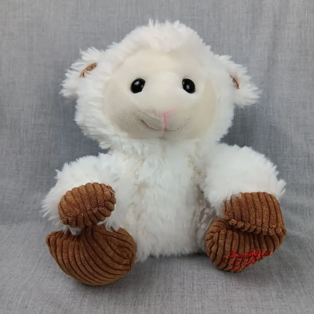 Fiesta Sitting Lamb  Plush Scruffy Jesus Loves Me on Foot Soft Stuffed Animal