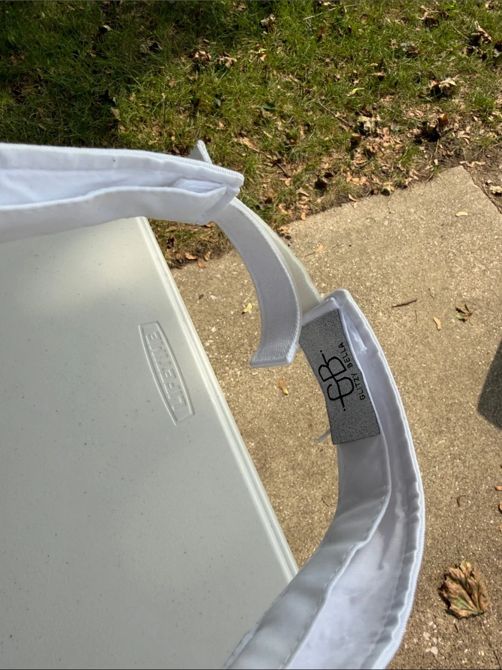 White Visor with Black-Trim Logo Patch