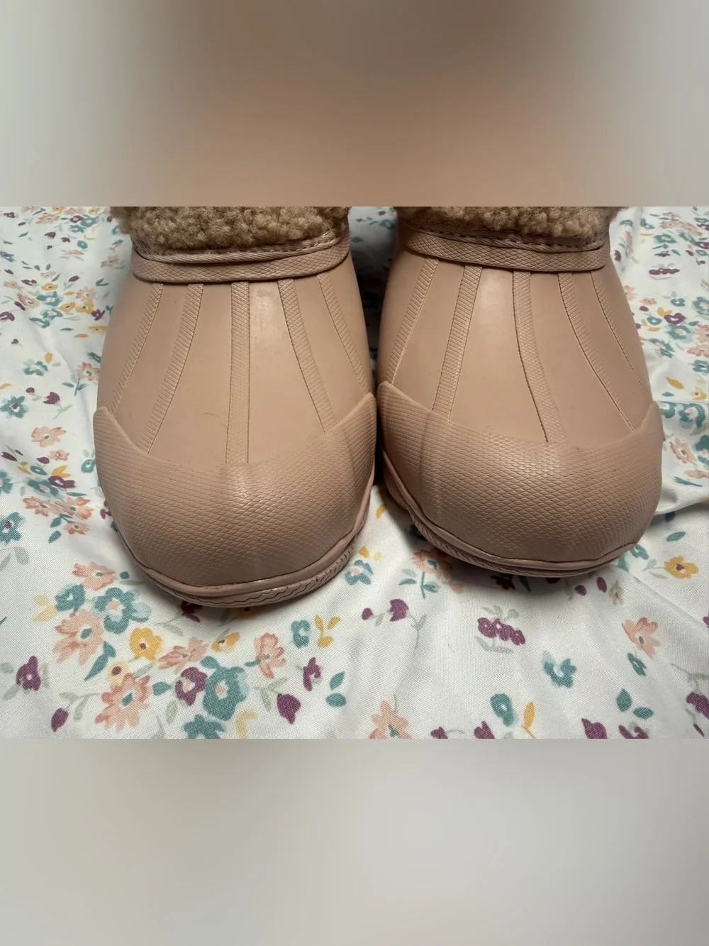 Women’s Sperry Pink-Tan Rain & Snow Boots, Size 10