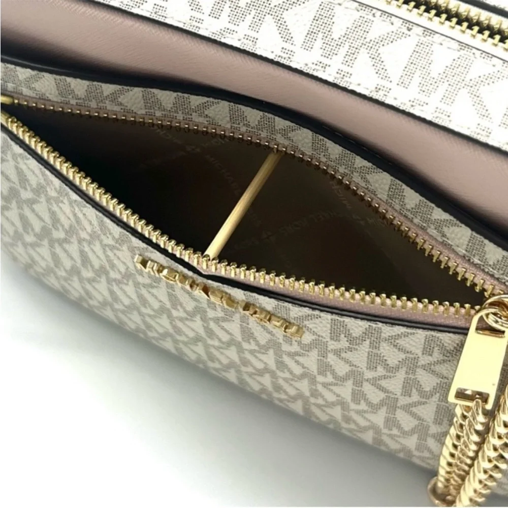 Michael Kors Jet Set LG Signature Logo Crossbody Bag & Matching TZ Coinpouch ID