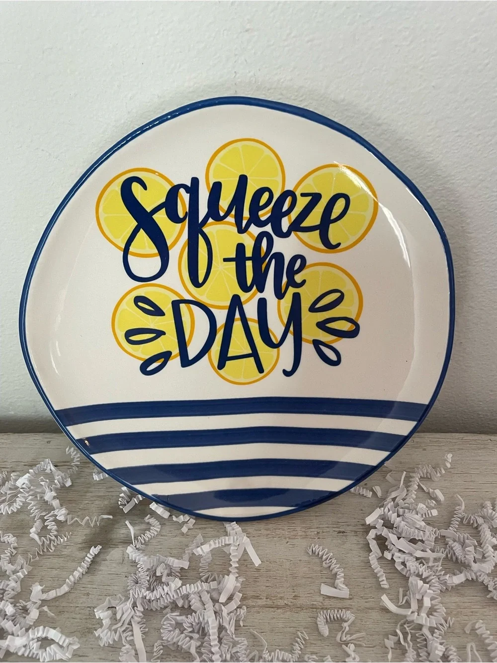 Squeeze the Day Decorative Lemon Plate - Ceramic