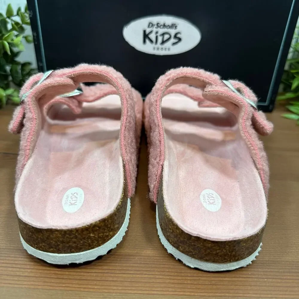 Dr.‎ Scholl's Girls Blaire Buckle Faux Fur Sandals Size 1