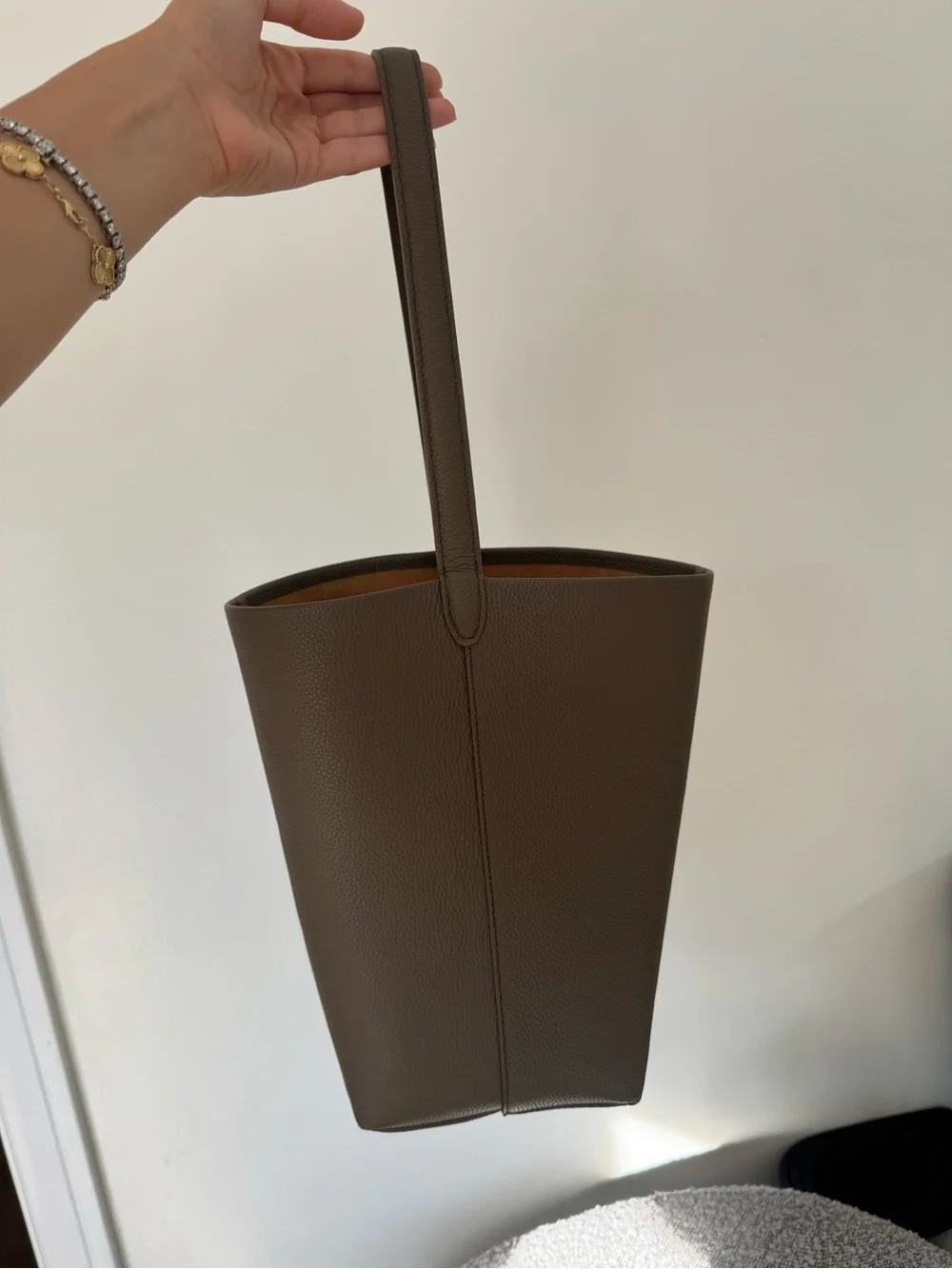 Park tote pebbled leather - gray