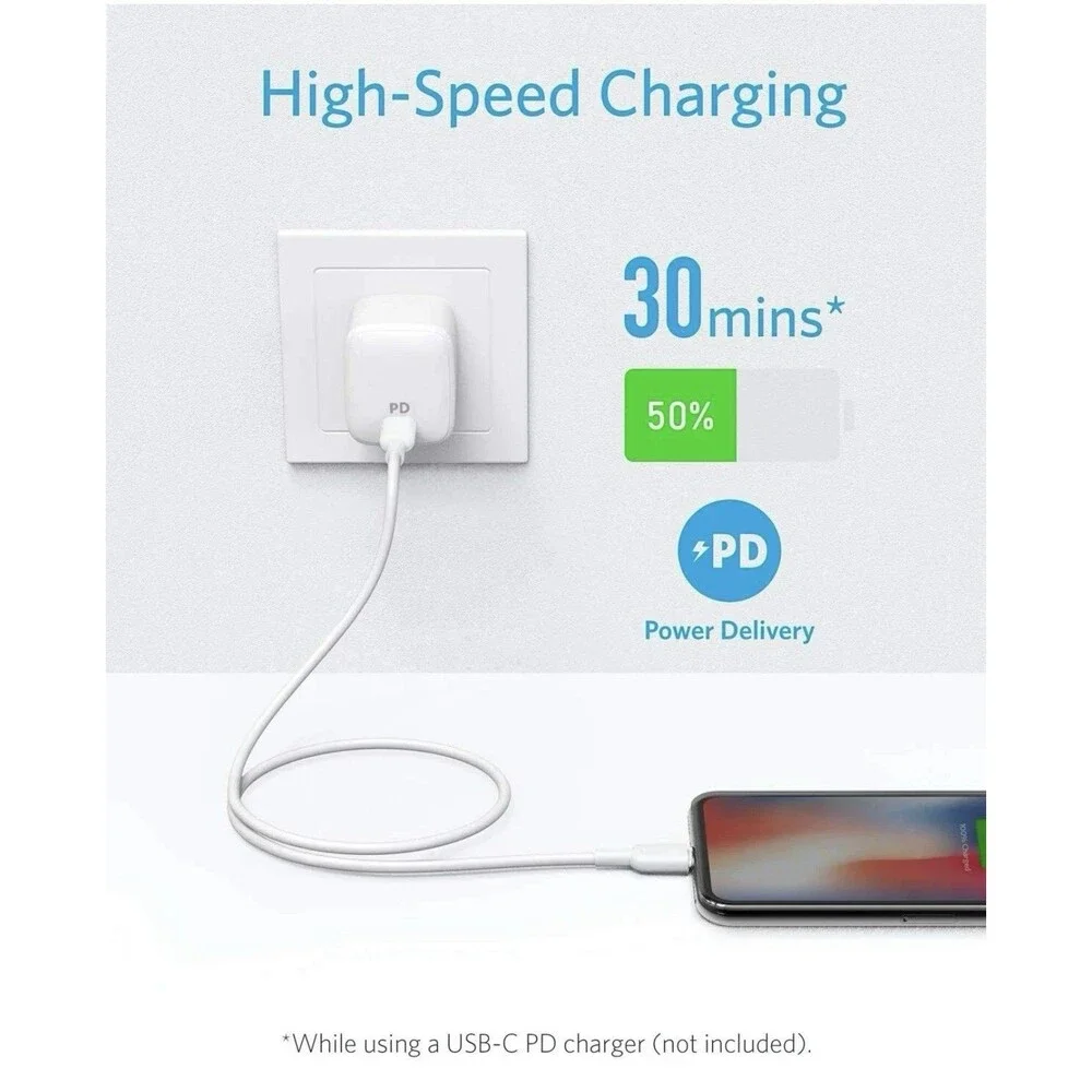 Anker USB C to MFi Certified Lightning Cable [10ft, 2-Pack] Powerline II iPhone