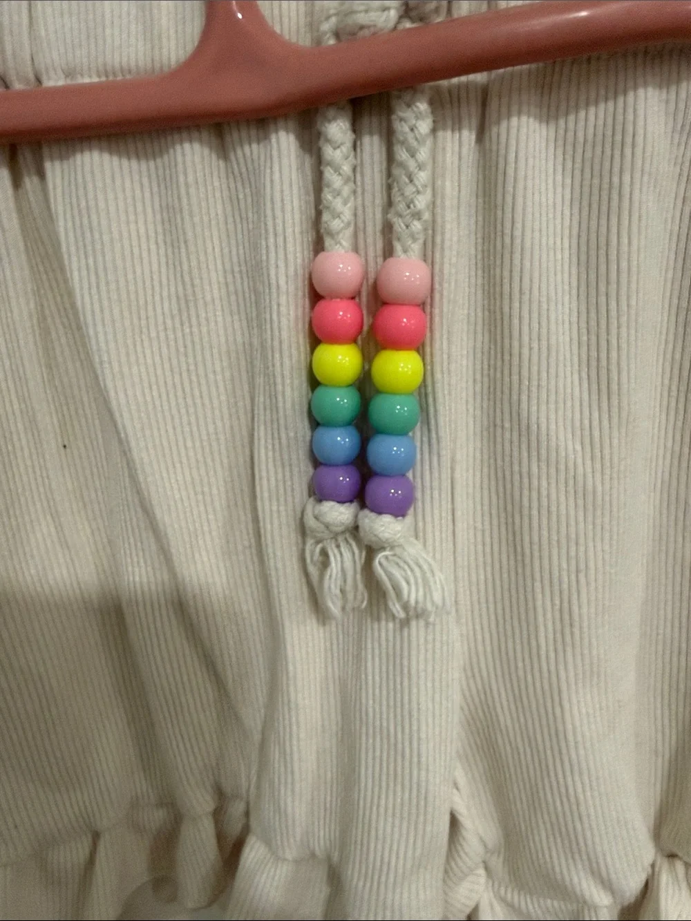 Lola + The Boys cream ribbed