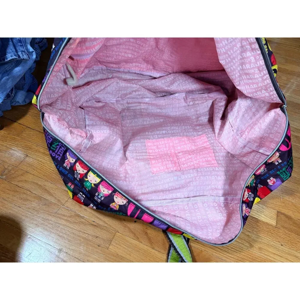 Harajuku Lovers Gwen Stefani Y2K Large Duffel Weekender Bag Kawaii Character Pri