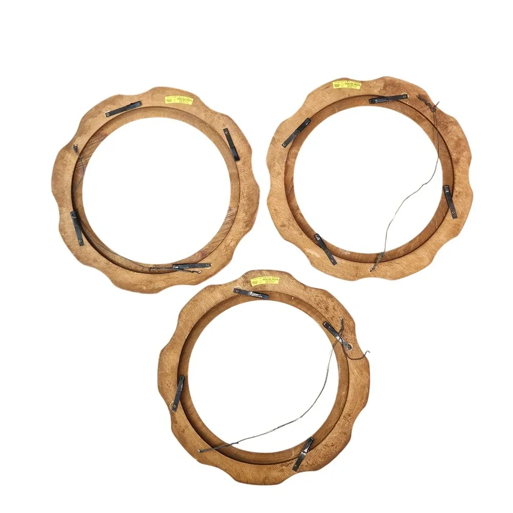 Vintage Bard's Products Genuine Wood Scalloped Round Picture Frames Set of 3