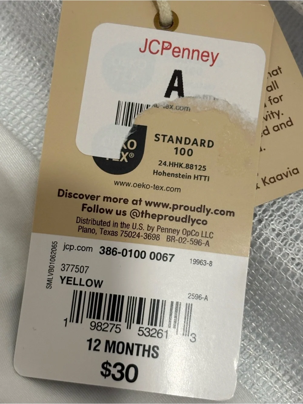 NWT Proudly Baby Bodysuit 12M Ivory Elephant Butterfly JCPenney