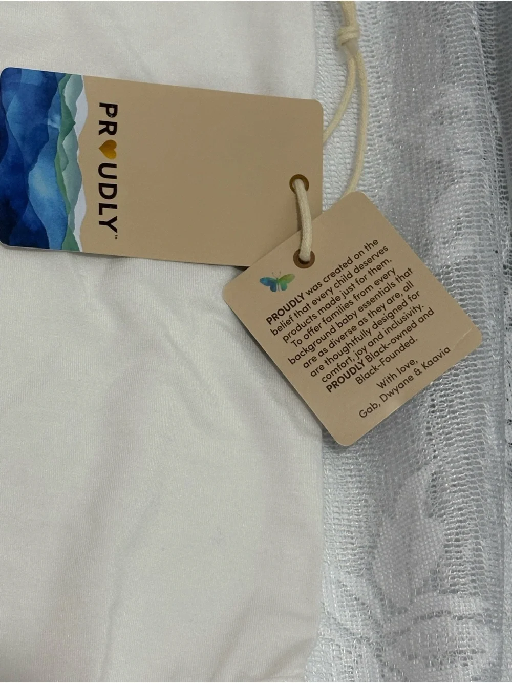 NWT Proudly Baby Bodysuit 12M Ivory Elephant Butterfly JCPenney