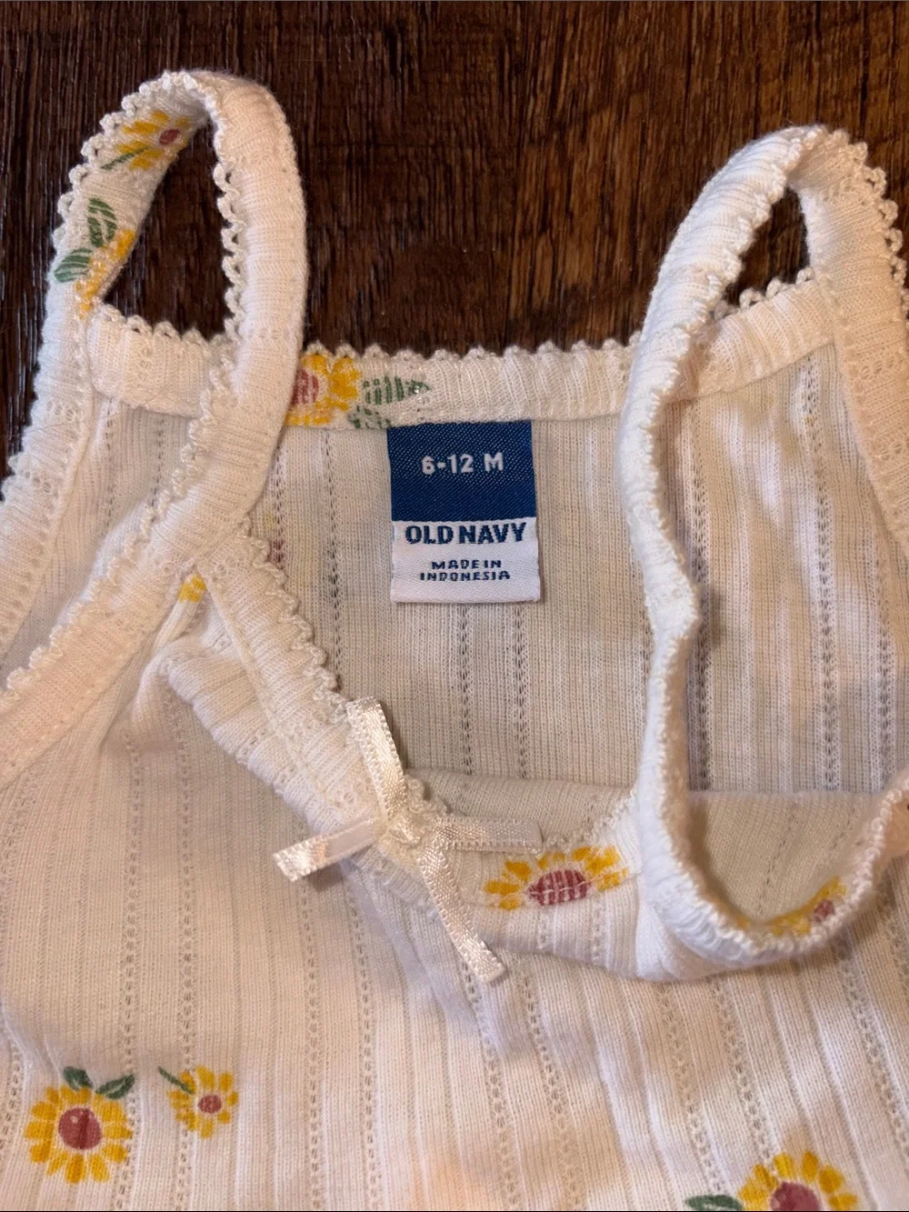 Baby Girl Off-White Pointelle Sunflower-Print Dress/Bodysuit