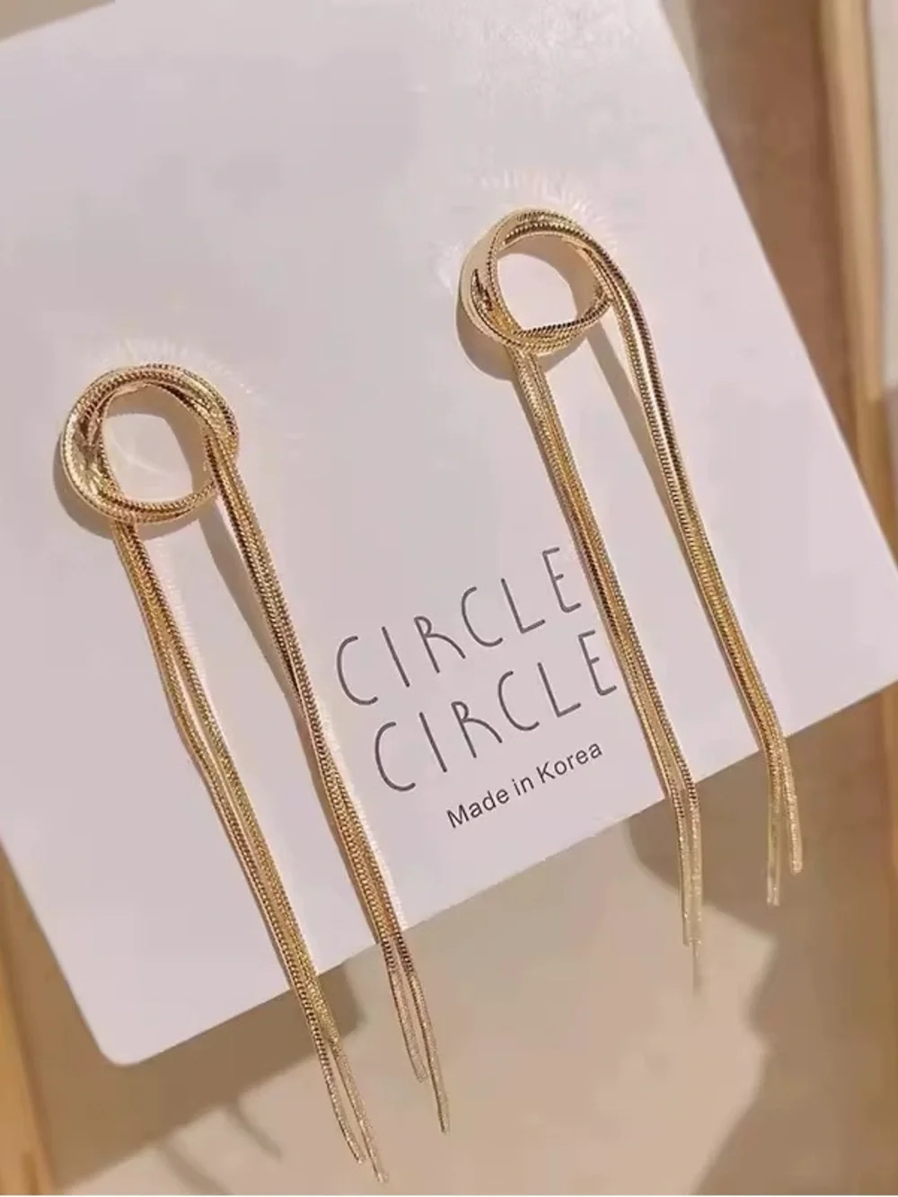 *** High-Quality Gold Knot Drop Fringe Earrings - Women Jewelry