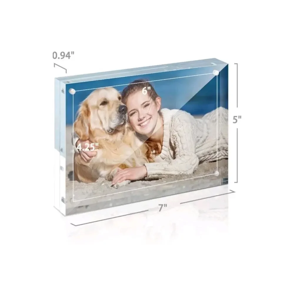 Acrylic Picture Frame 5x7, 5x7 Acrylic Frame 3 Pack Horizontal Magnet Double ...