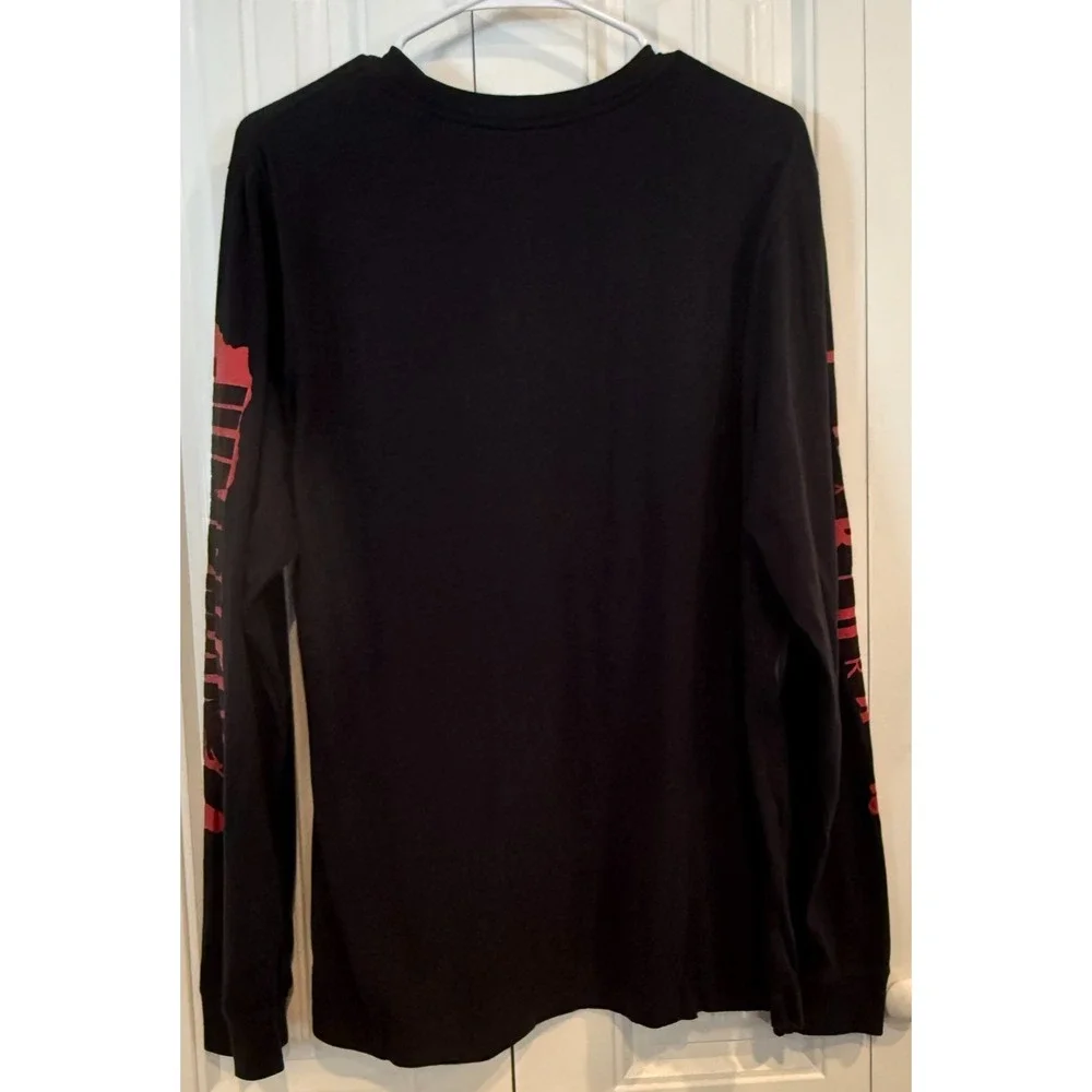 Jordan Flight Men's Long Sleeve Shirt Black Red Jumpman Graphic Streetwear