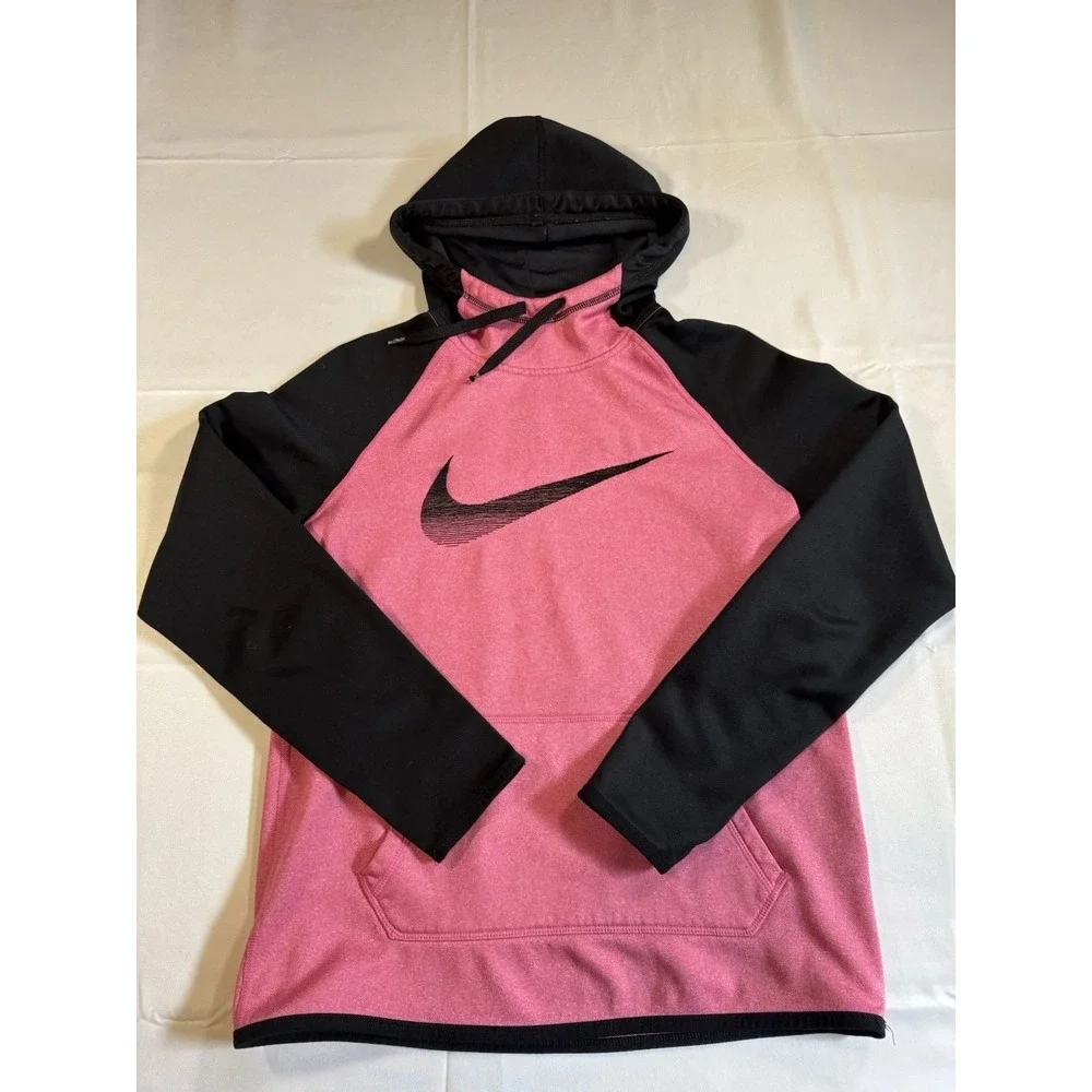Nike Therma-FIT Pullover Hoodie Sweatshirt – Women's Small Pink Black