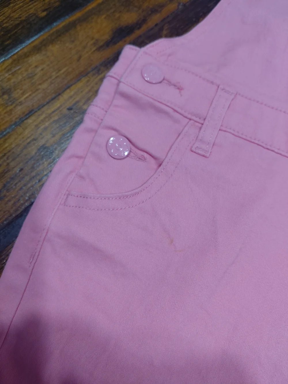 Garanimals Pink Short Girls' Overalls with Embroidered Pocket Motifs