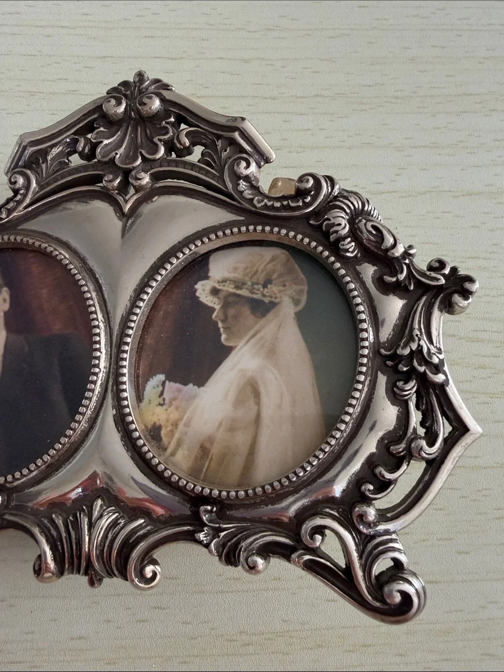 Brighton Ornate Double Photo Frame - Silver Finish