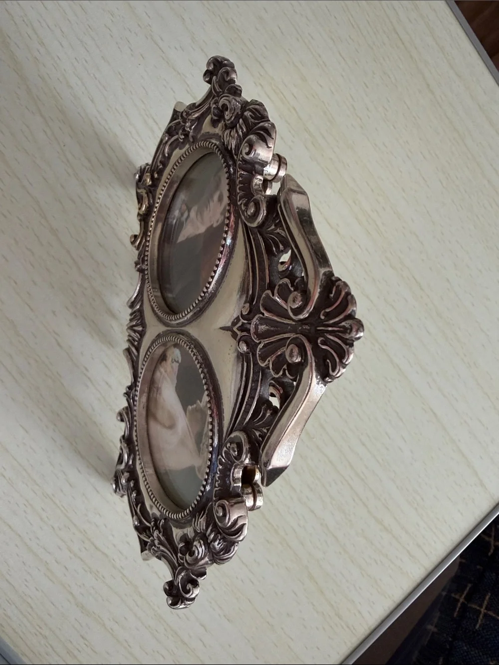Brighton Ornate Double Photo Frame - Silver Finish