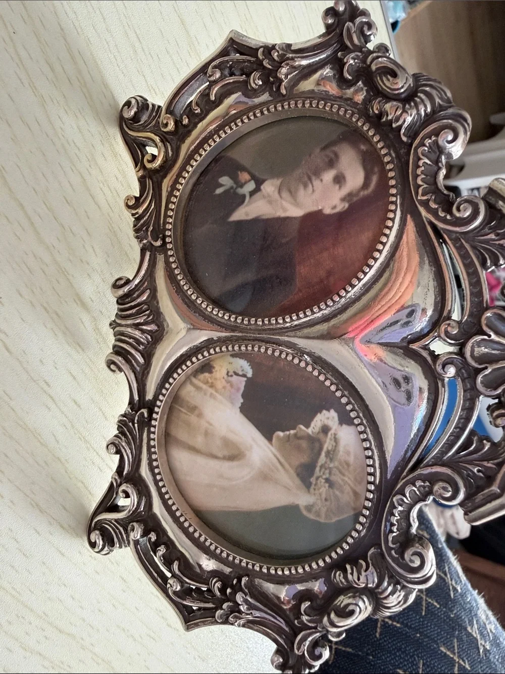 Brighton Ornate Double Photo Frame - Silver Finish
