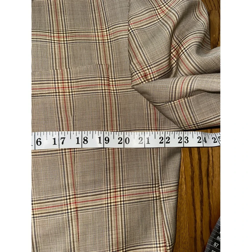Burberry London Mens 46L Glen Plaid Wool Blazer Sport Coat 3 Button Made in USA