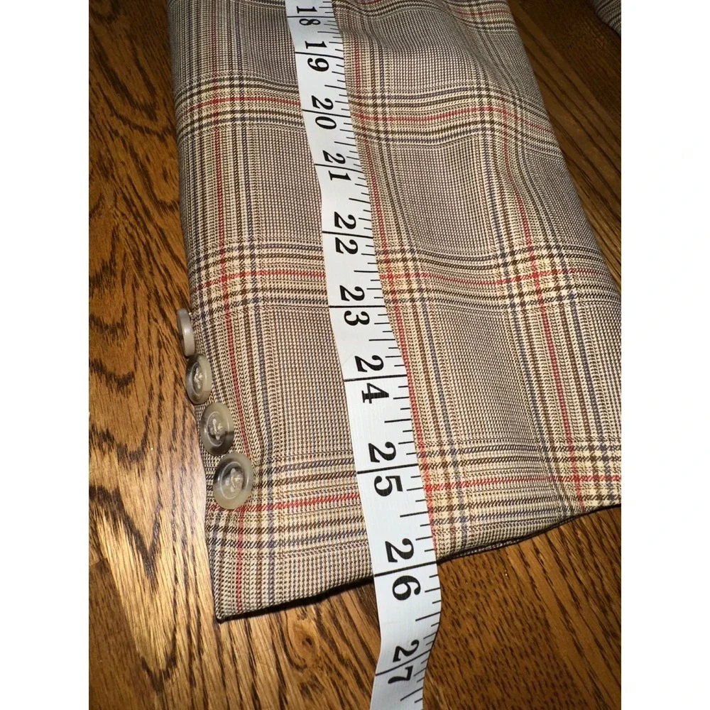 Burberry London Mens 46L Glen Plaid Wool Blazer Sport Coat 3 Button Made in USA