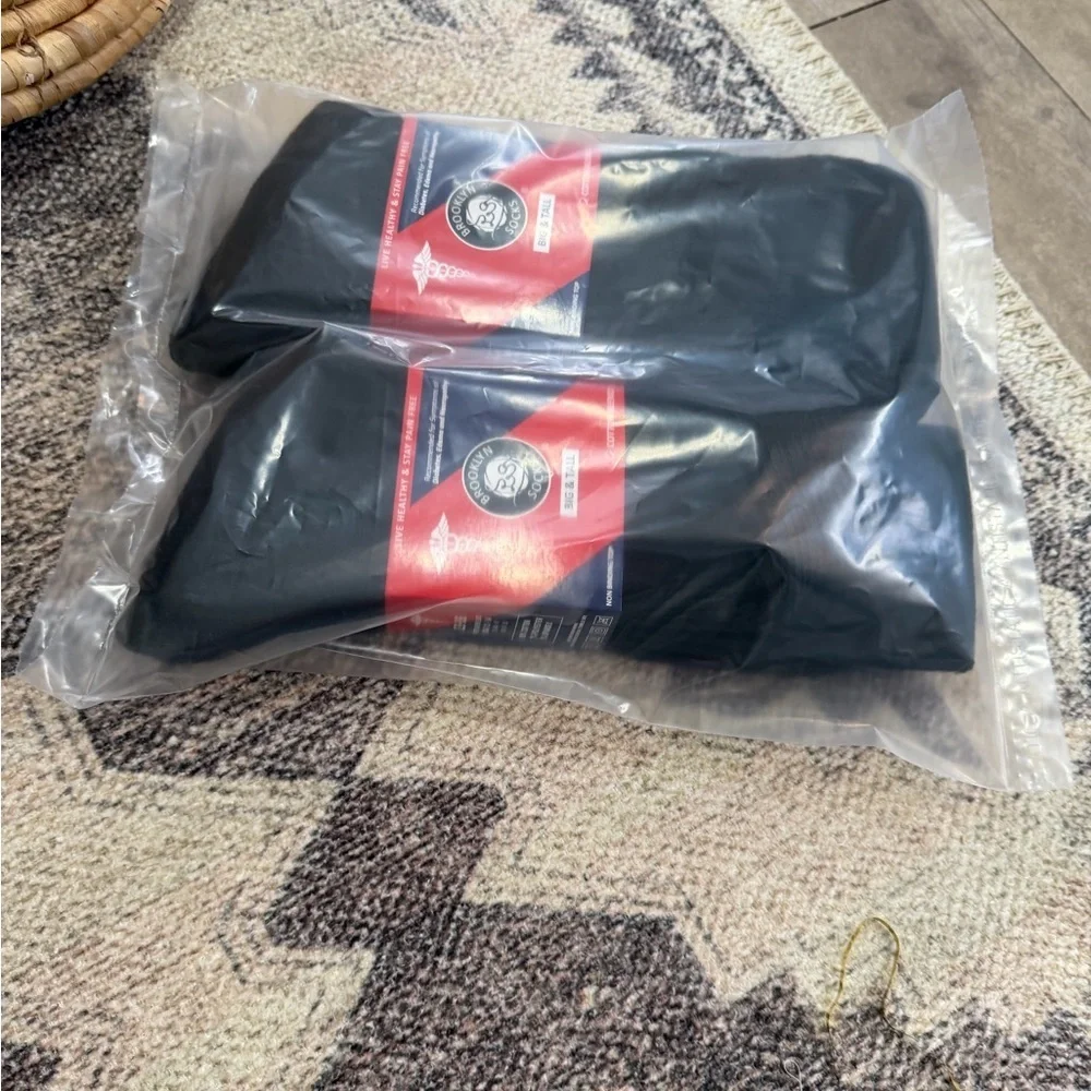 New Men’s Diabetic Black Medical Crew Socks 6 Pairs Big & Tall Cotton Nonbinding