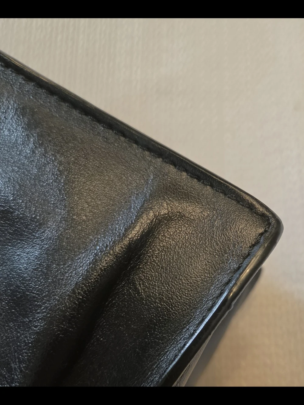 Yuzefi Black Leather Gathered Top Handle Bag