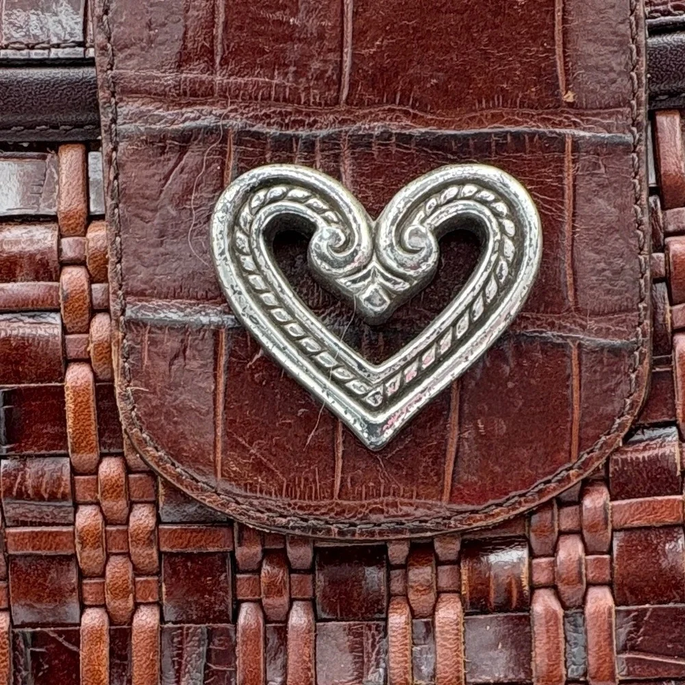Brighton Brown Woven Leather Handbag