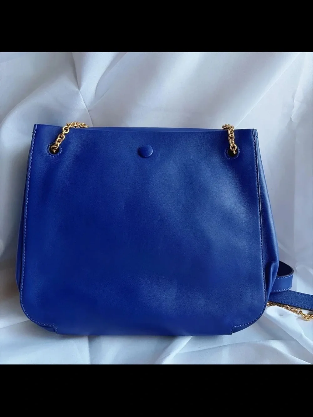 Mulberry Cobalt Blue Leather Shoulder Bag with Gold Hardware