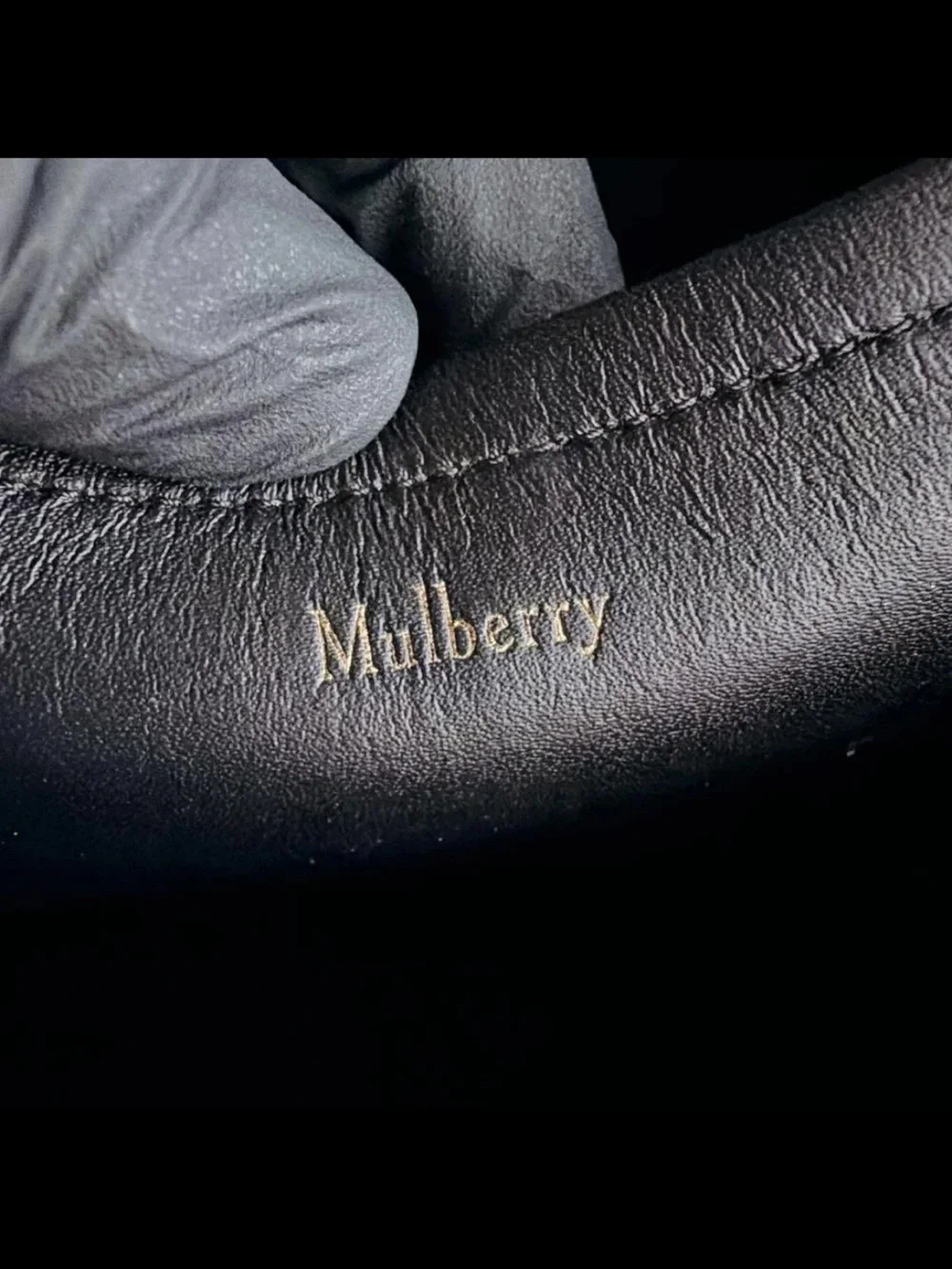 Mulberry Cobalt Blue Leather Shoulder Bag with Gold Hardware