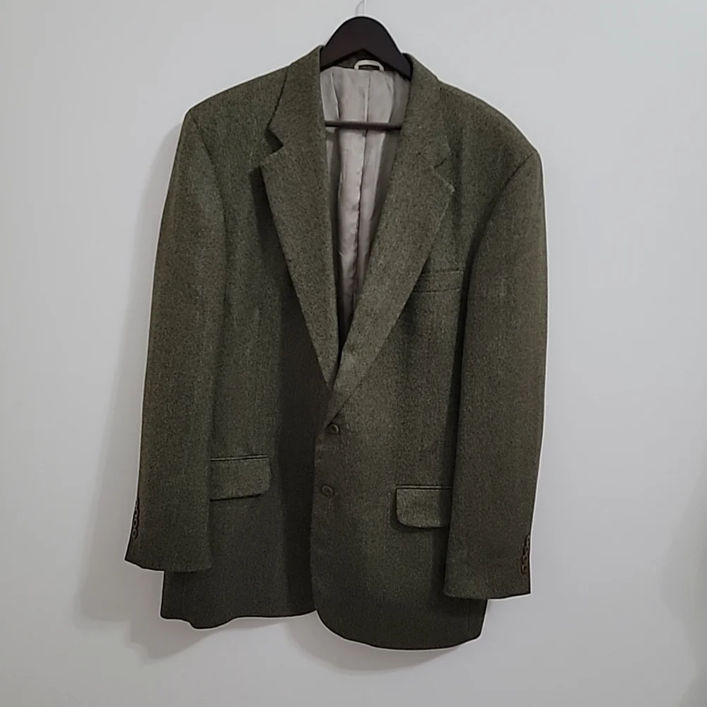 Oak Creek for Dillard's Olive Green Blazer 100% Wool Size 44L XL USA Made
