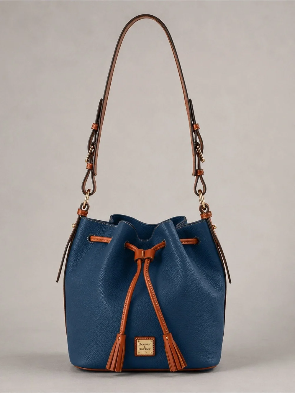 Dooney & Bourke Bucket Drawstring Tasha Midnight Blue EUC