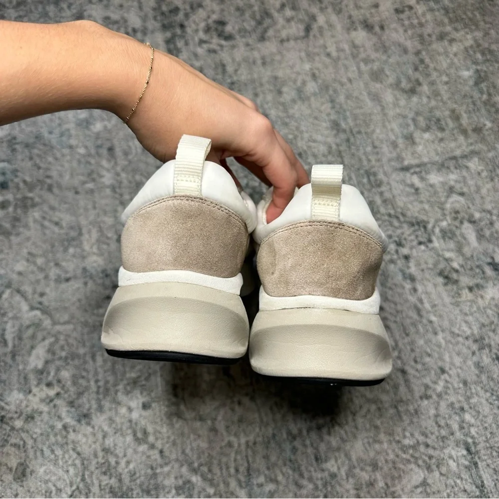 Tory Burch Cream and Light Gray Chunky Platform Sneakers