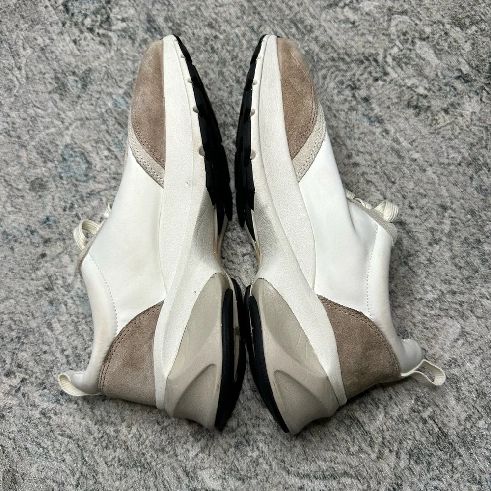 Tory Burch Cream and Light Gray Chunky Platform Sneakers
