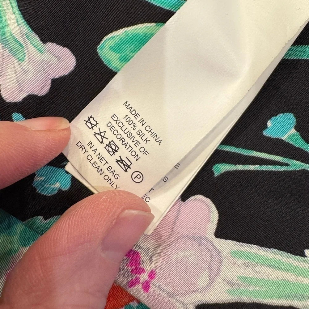 Kate Spade Hummingbird Silk Floating Blouse / tassle ties/  xxs