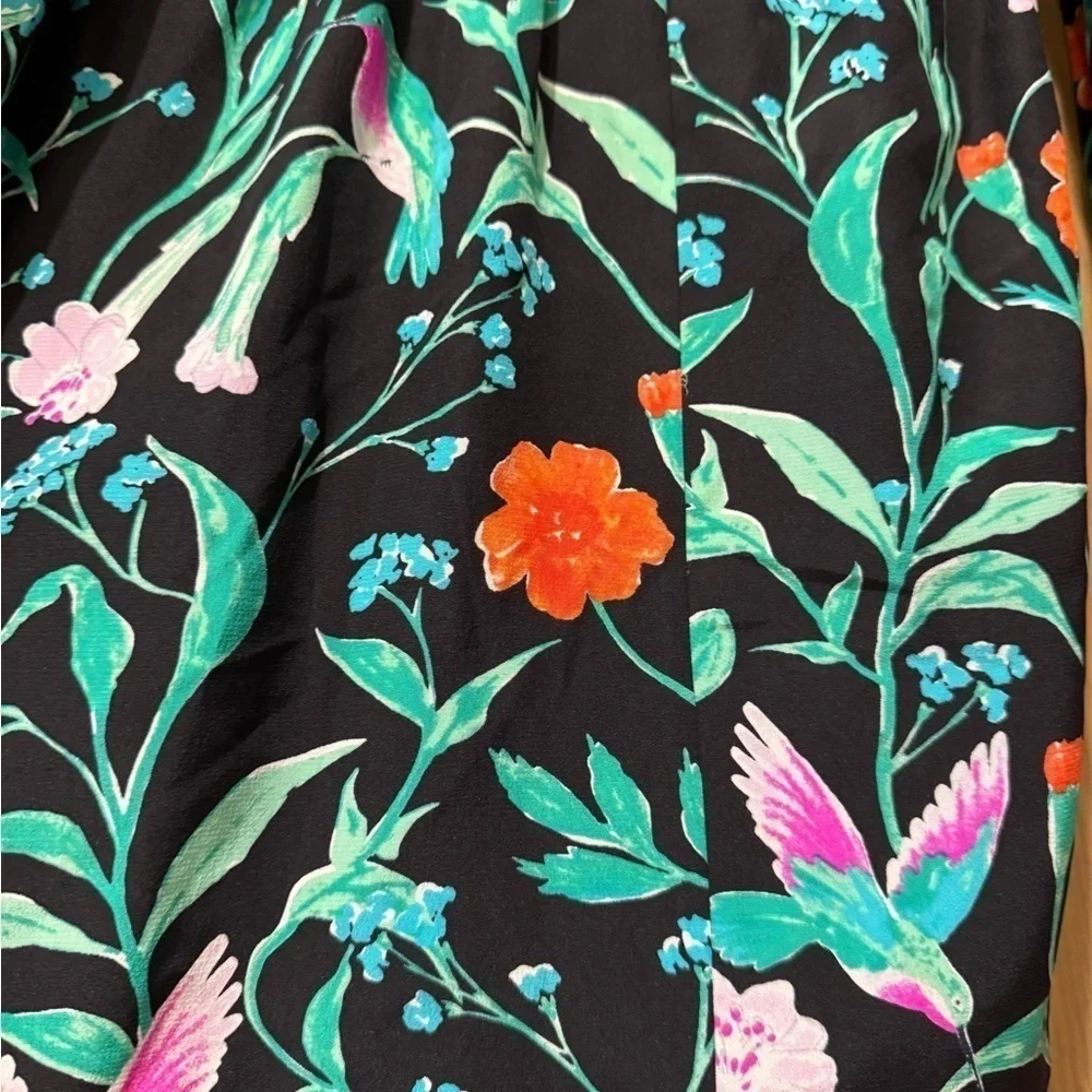 Kate Spade Hummingbird Silk Floating Blouse / tassle ties/  xxs